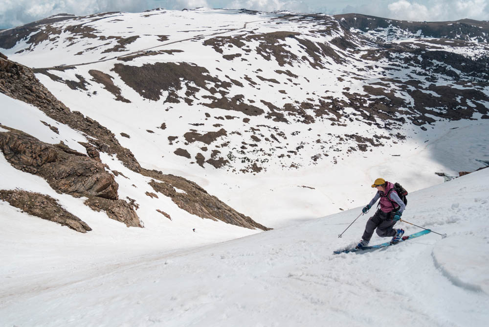 Linda telemark skiing Gardner Headwall