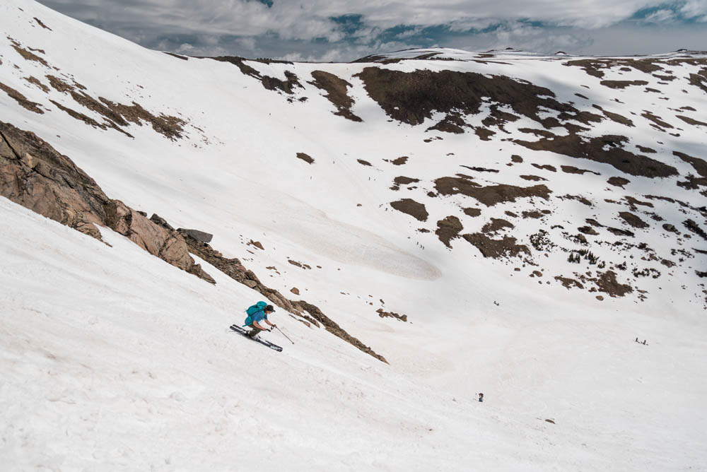 Steph skiing Gardner Headwall