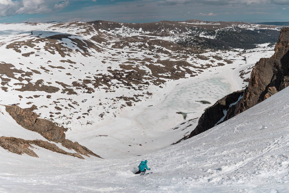 Steph skiing Gardner Headwall