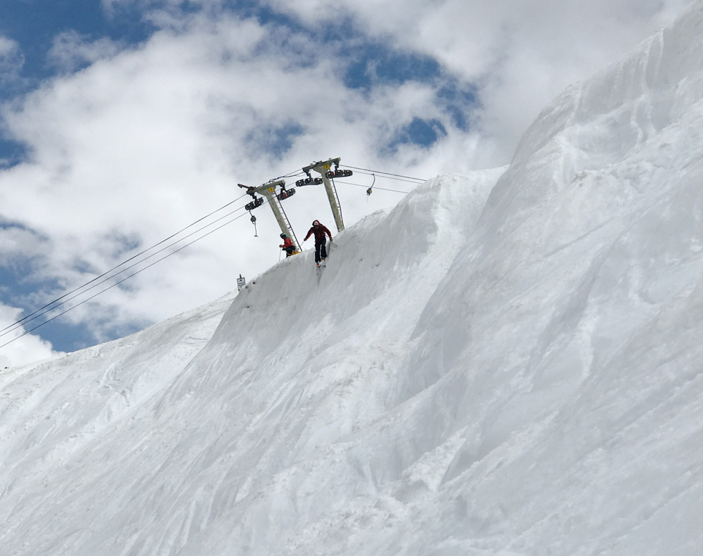 Max skiing Beartooth Basin on July 5, 2019