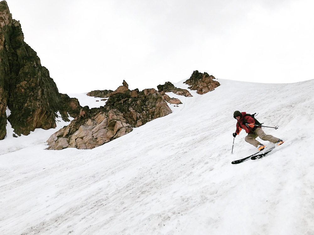 Max skiing Gardner Headwall on July 4, 2019