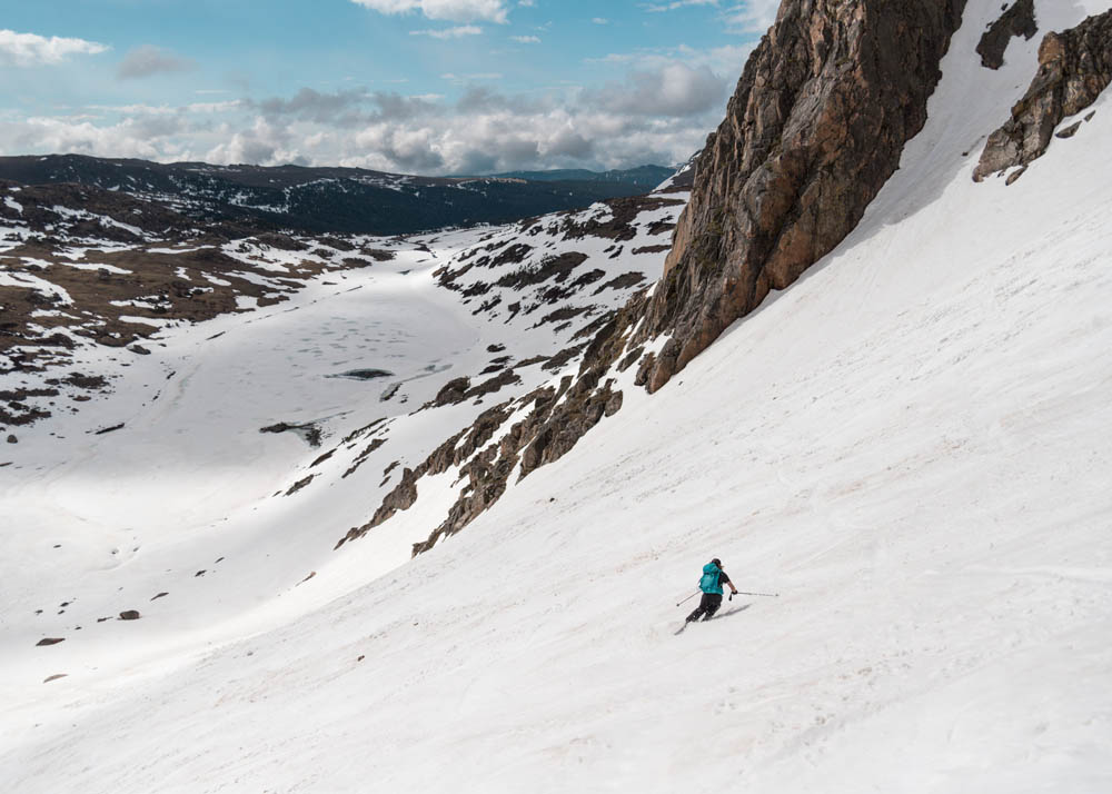 Steph skiing Gardner Headwall