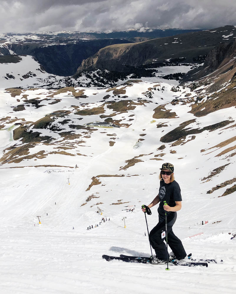 Steph at Beartooth Basin in my Skis.com gear