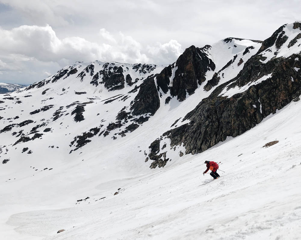 Max skiing the bowl portion of Gardner Headwall