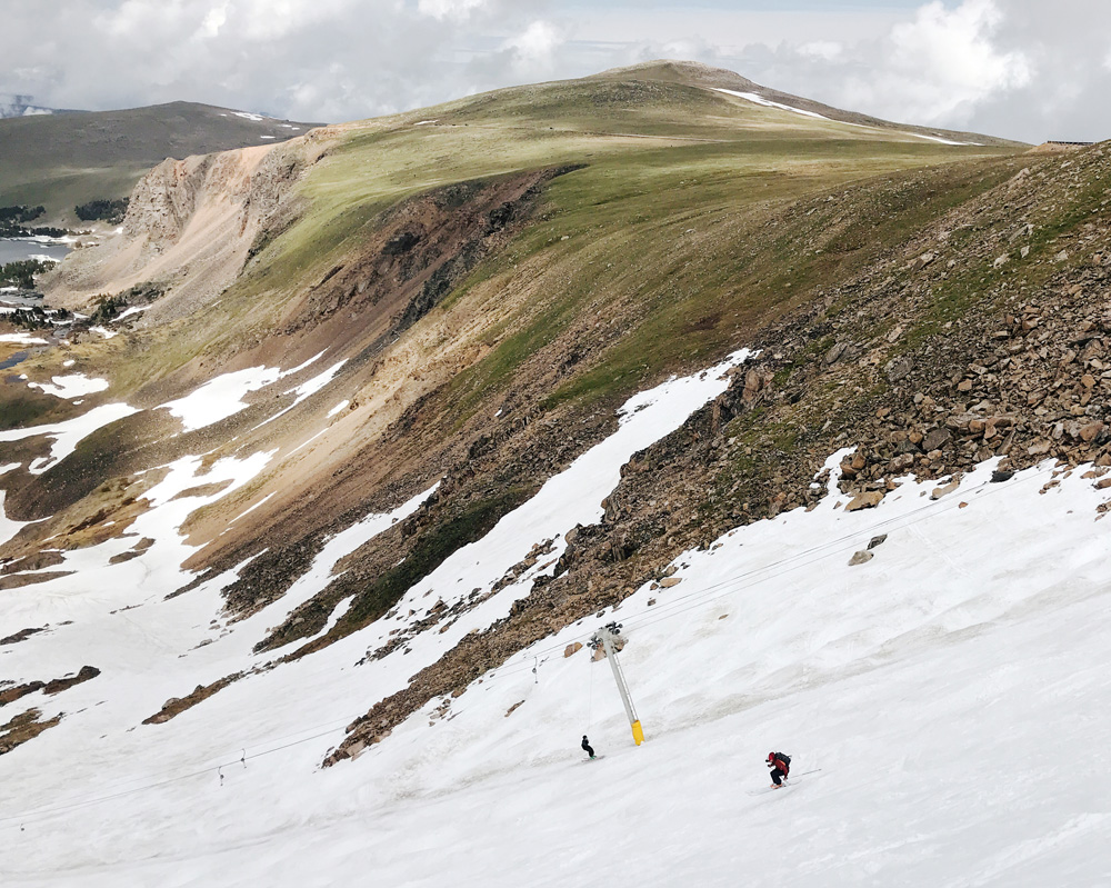 Max skiing Beartooth Basin on July 5, 2019