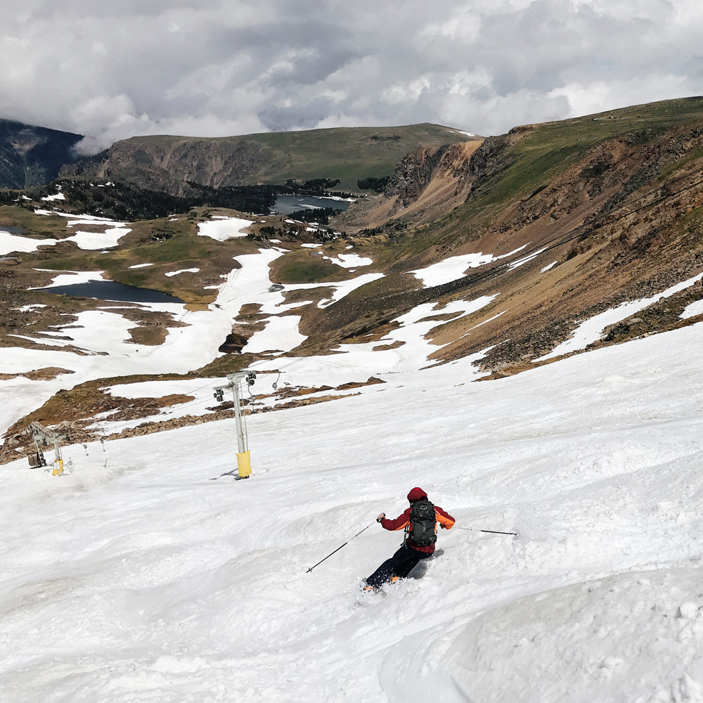 Max skiing Beartooth Basin on July 5, 2019