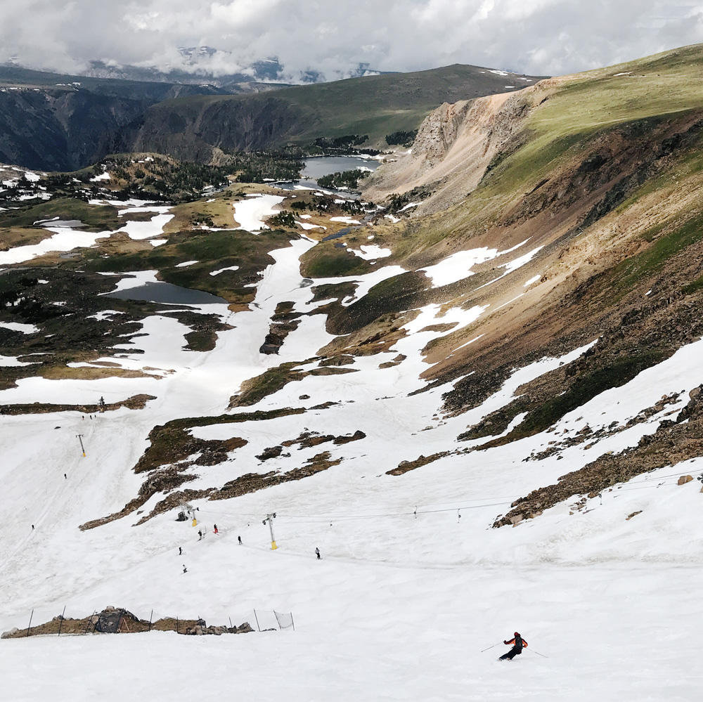 Max skiing Beartooth Basin on July 5, 2019