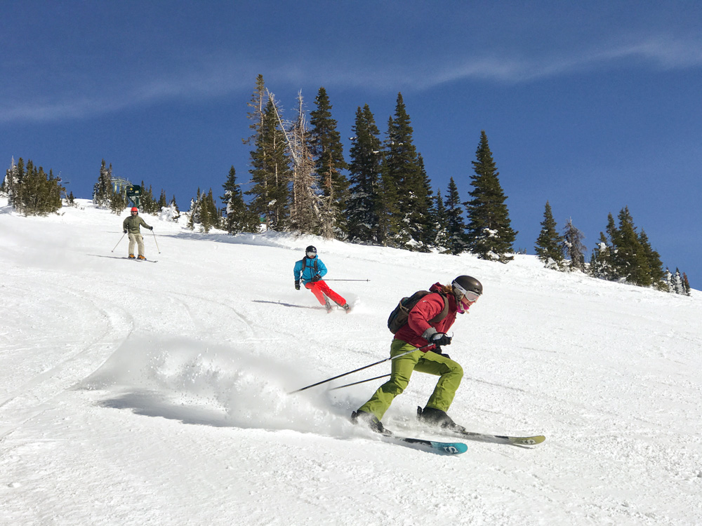 Luke, Max and Lexi skiing Grand Targhee