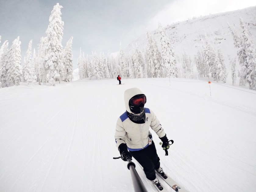 skiing through ghost trees