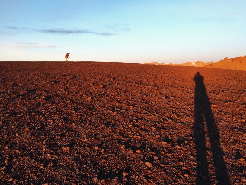 golden hour and long shadows in Craters of the Moon