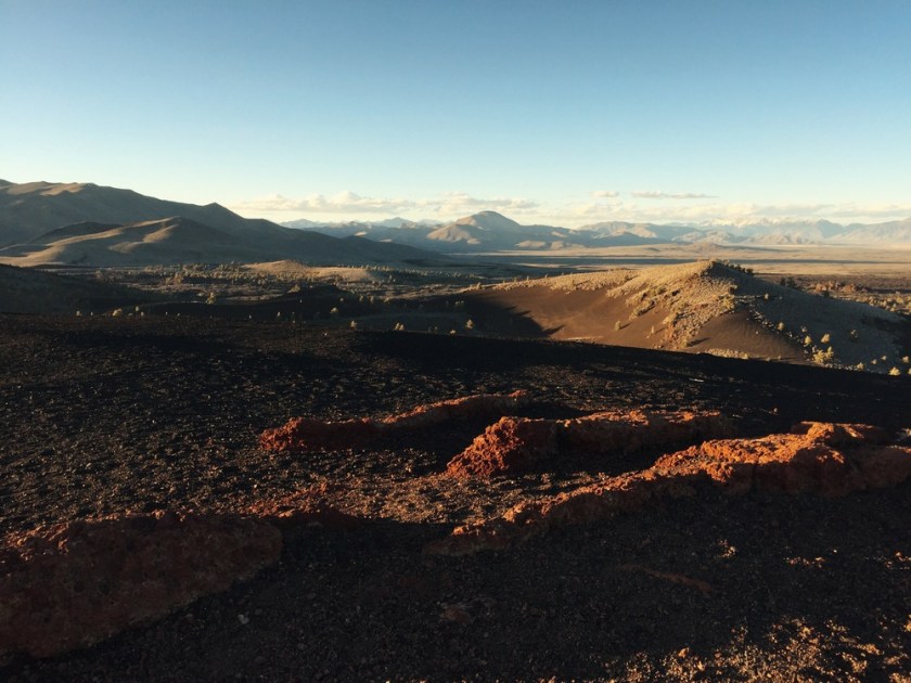 cinder cones and mountain views in Craters of the Moon