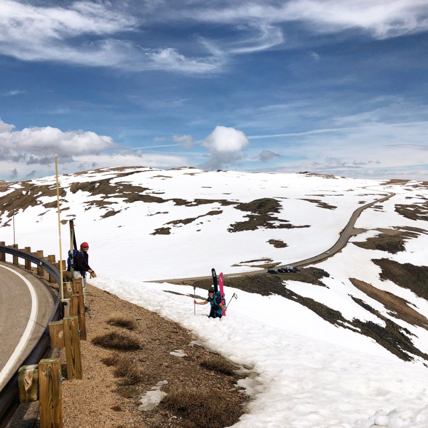 Steph's double posthole on Beartooth Pass