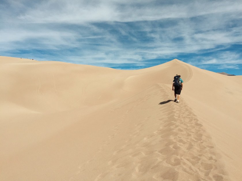 hiking through Great Sand Dunes National Park