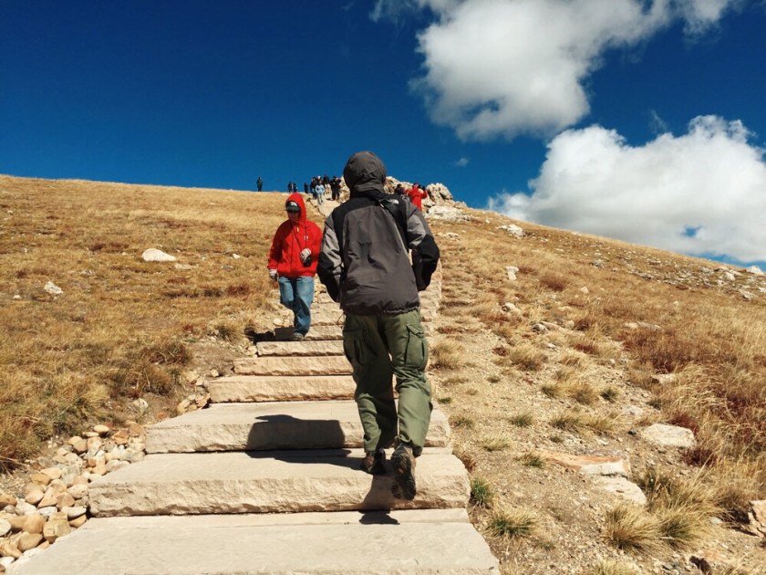 hiking up to 12,000 ft elevation in Rocky Mountain National Park, Colorado