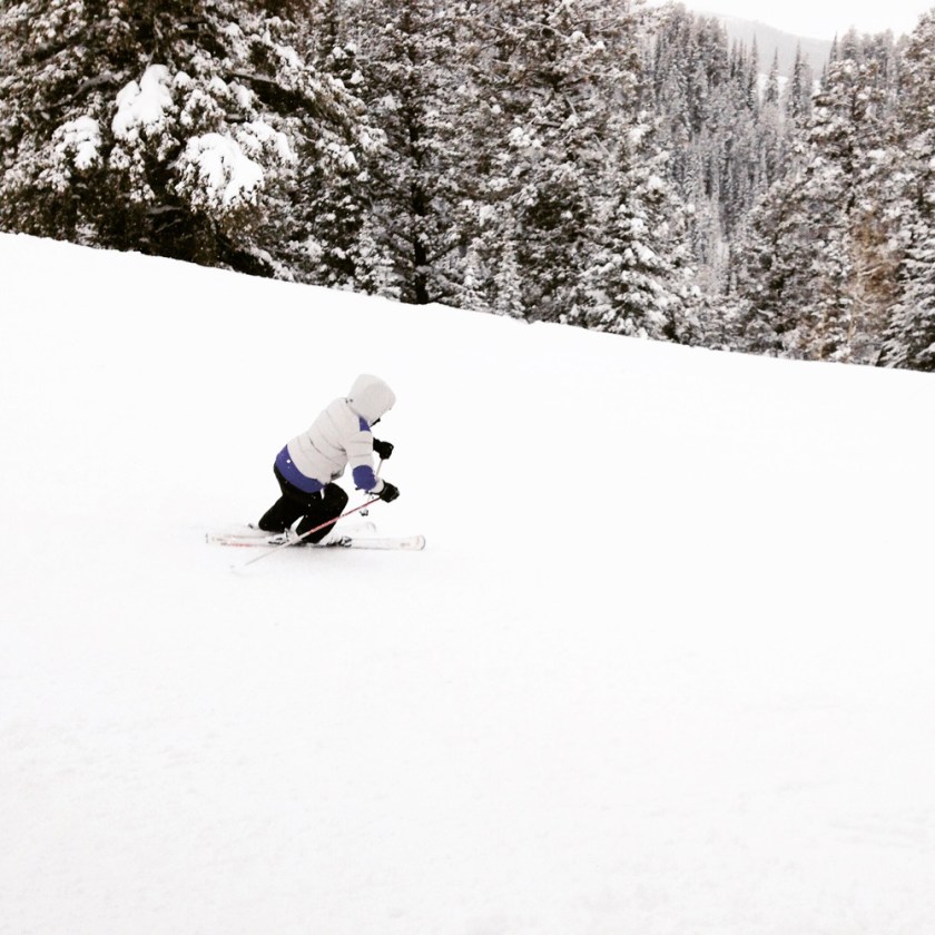 learning to ski at Grand Targhee Resort, Wyoming