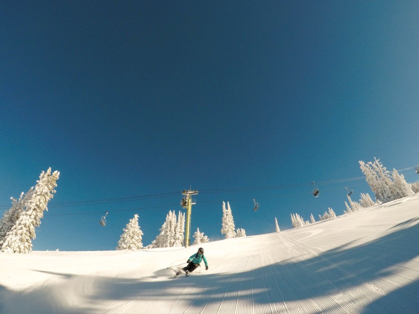 ripping groomers on Slim's Shot at Grand Targhee