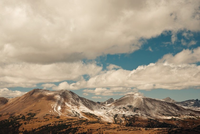 Mountains with a dusting of snow in Rocky Mountain National Park, Colorado