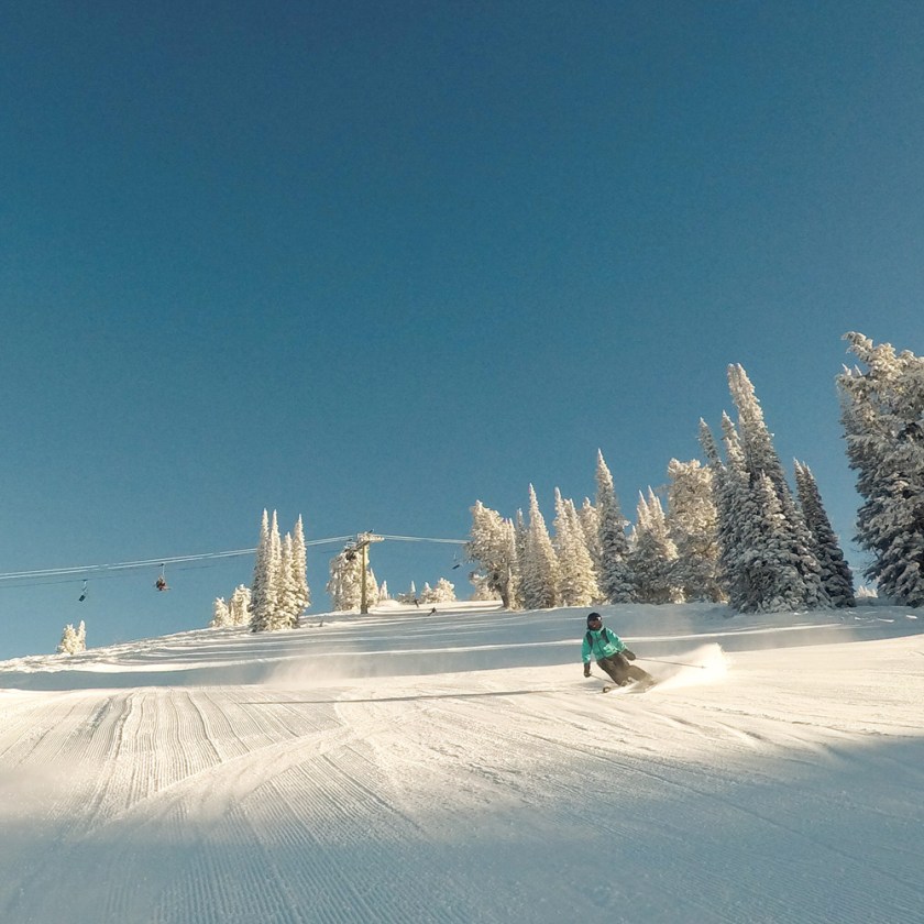 skiing Slim's Shot at Grand Targhee