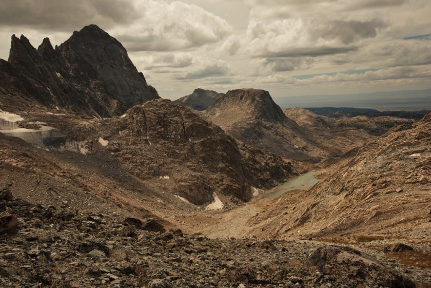 The view from the top of Indian Pass, above 12,000 ft elevation, Wind River Range, Wyoming