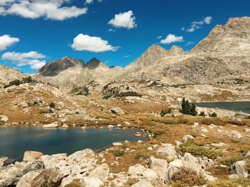 Lunch break views across from Upper Jean Lake, Wind River Range, Wyoming