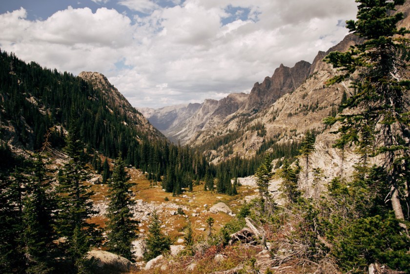 The view from the top of Vista Pass - seen while backpacking the Wind River Range, Wyoming