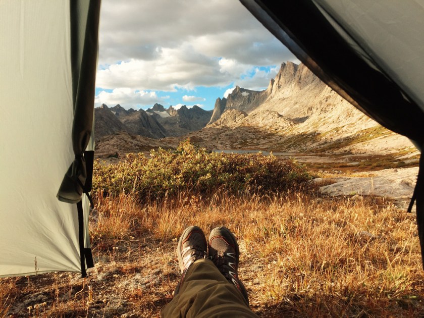 the view from my tent in Titcomb Basin